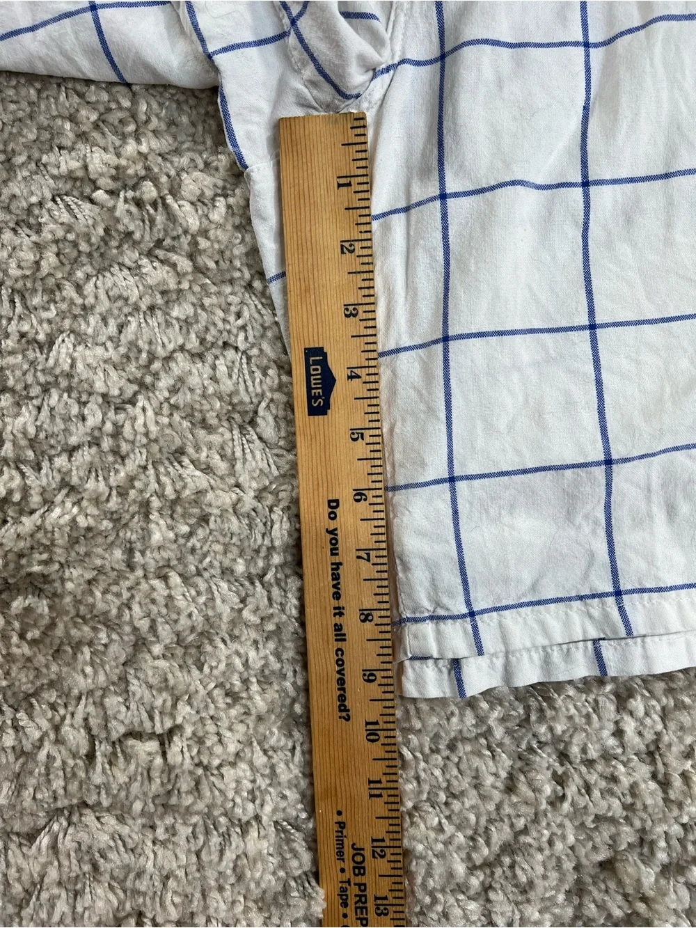 Vintage Polo by Ralph Lauren White Shorts with Blue Windowpane Check USA Made